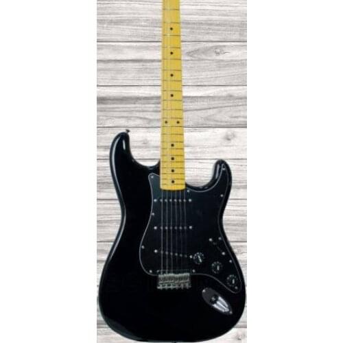 Customized electric guitar lvybest logo, black solid color body ,maple neck and maple fingerboard,black pickguard,chrome parts