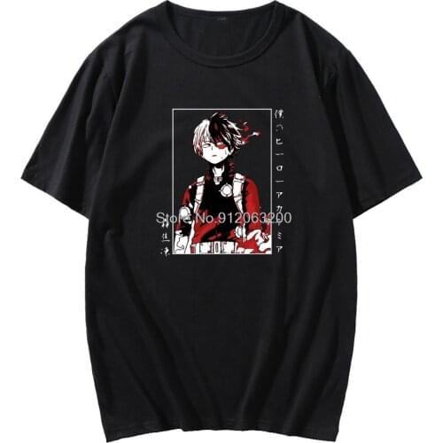 Cartoons Todoroki Shoto Hipster Pattern T-shrit Men Women Basic T Shirt Tops Japanese Anime My Hero Academia Tshirt Short Sleeve