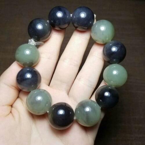 H29#Qinghai material and Tianyu three colored jade bead bracelet