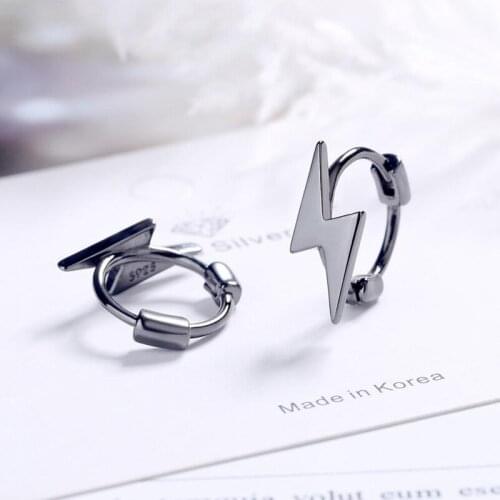 KOFSAC New Trendy Black Gold Silver Color Earrings For Women Creativity Lightning Individuality Earring Jewelry Girl Accessories