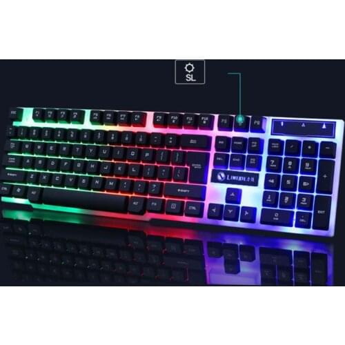 Gaming Keyboard and Wired Mouse Combo Set LED Light Backlight for Computer PC
