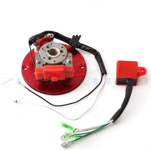Red Racing Magneto Stator Rotor Ignition CDI Box Kit For 110cc 125cc 140cc Engine Chinese Lifan YX Pit Dirt Bike Motorcycle