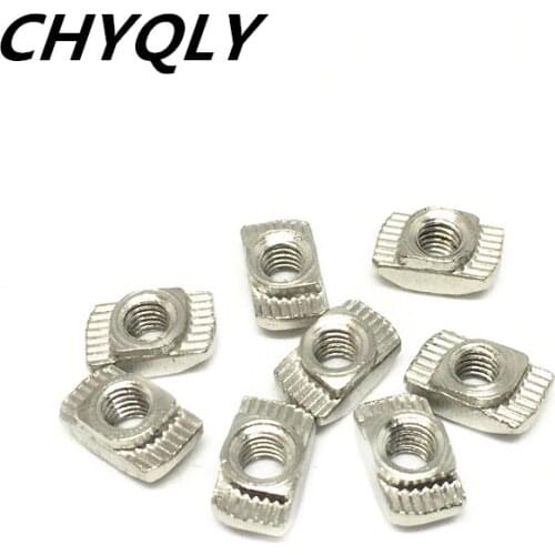 50Pcs M3/M4/M5/M6/M8 For 20/30/40 Series Slot T-nut Sliding T Nut Hammer Drop In Nut Fasten Connector 2020/3030/4040 Aluminum