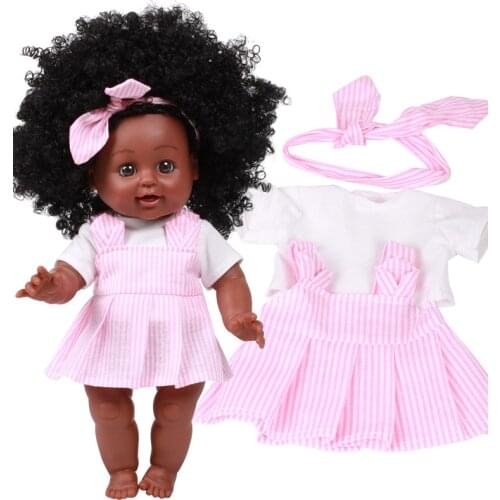 35 Cm Lifelike Reborn Dolls Fashion Baby Dolls Movable Joint African Doll Toy Black Doll Best Gift Toy Birthday Christmas Gift