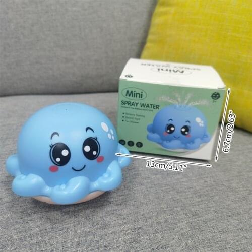 T5EC Musical Water Sprinkler Toy Baby Bath Toy Interactive Water Spray Toy Octopus Crab with Music Lights Kid’s Electric Gift