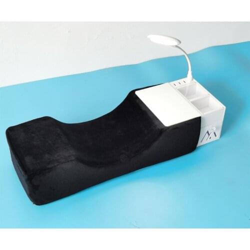 Q1FB Eyelash Extension Set Detachable U-Shaped Memory Foam Pillow,Acrylic Shelf,Adjustable LED Light Ergonomic Makeup Tool