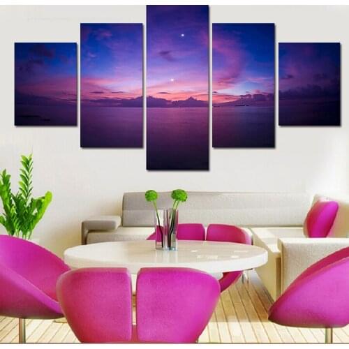 Cuadros Decoracion Cancas Painted Modern Home Decor Wall Art Picture For Living Room Sea Full Moon Night Canvas Oil Paintings
