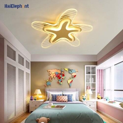 Nordic Pentagram Chandelier Modern LED Iron Acrylic Lights For Bedroom Living Room Indoor Lighting Luminaire Fixtures AC90-260V