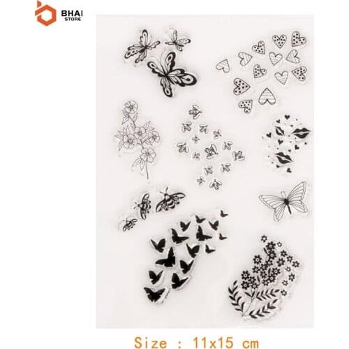 New Butterflies and Bees Transparent Clear Stamps for DIY Scrapbooking/Card Making Photo Album Decorative Craft Dies