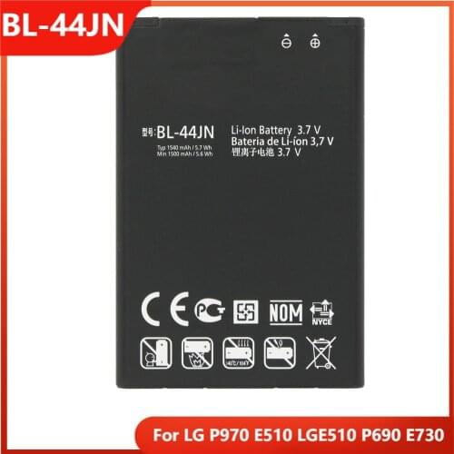 Original Phone Battery BL-44JN For LG P970 E510 LGE510 P690 E730 BL-44JN Replacement Rechargable Batteries 1540mAh