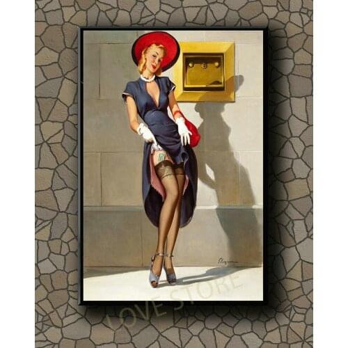 P167 Vintage Beautiful Pin-up Girl Classic Picture 291 Silk Fabric Poster Art Decor Indoor Painting Gift