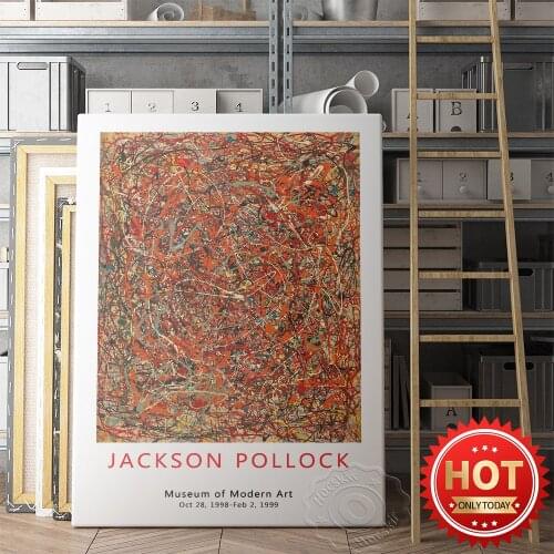 Jackson Pollock Abstract Poster, Jackson Exhibition Prints Poster, Pollock Museum Vintage Art, Museum of Modern Art Wall Picture