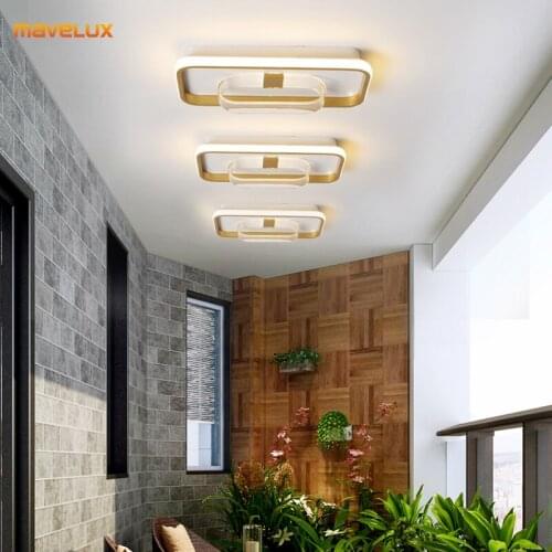 Gold Frame LED Ceiling Lights For Corridor Bedroom Aisle Kitchen Foyer Living Room Gallery Apartments Office Indoor New Lamps
