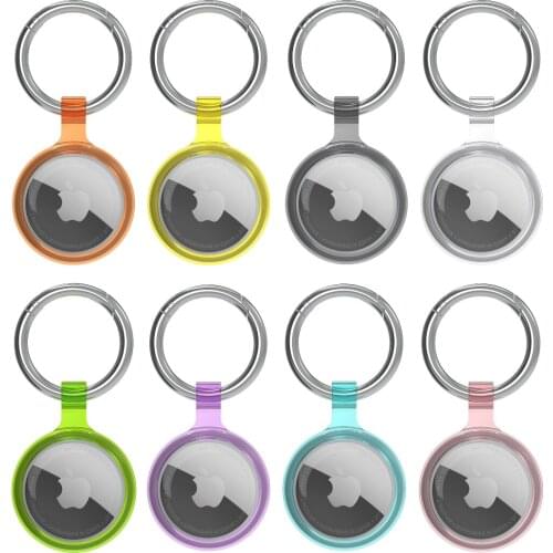 Transparent TPU Case for Airtags Cases Soft Cover Keychain Protective Protector Sleeve For Apple Anti-lost Locator Tracker Shell