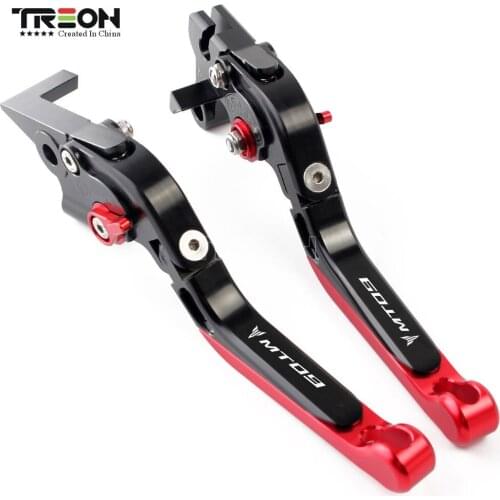 For YAMAHA MT01 MT07 MT-09/SR 2004-2009 2014-2017 Extendable Foldable Motorcycle Brake Clutch Handle Levers with Logo MT01 07 09