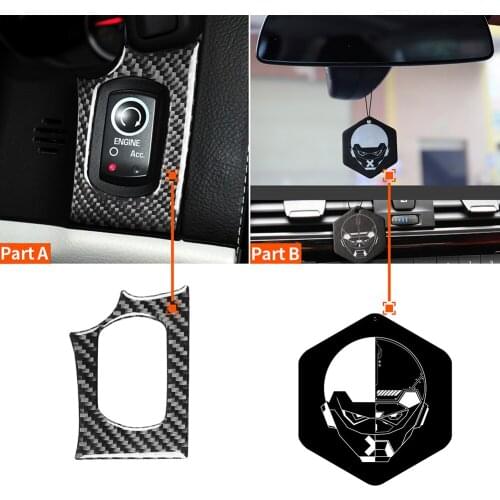 Car Styling Interior Ignition Switch Key Hole Cover Frame Trim Cover for Chevrolet Corvette C6 2005-2007 Real Carbon Fiber