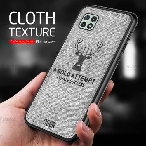 Deer Pattern Fabric Cloth Case For Samsung Galaxy A22 5G 4G A 22 2021 A225F A226B Frame Protection Anti-sweat Phone Cover Fundas