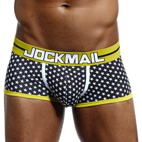 JOCKMAIL Cotton Boxer Underwear Star Pattern Cartoon Home Hombre Ropa Interior Sexy Men Bielizna Cheap Gay Mens Short Shorts