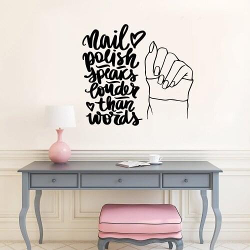 Creative nail salon Decal Removable Vinyl Mural Poster For Babys Rooms Decoration Accessories Murals