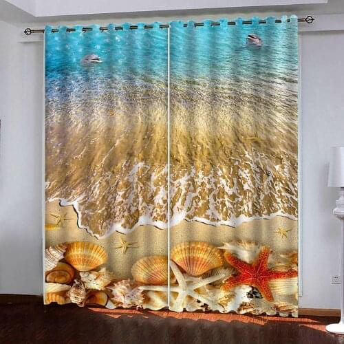 3D custom Animals on the beach curtain for the living room bedroom kids room curtain blackout window curtain 3d