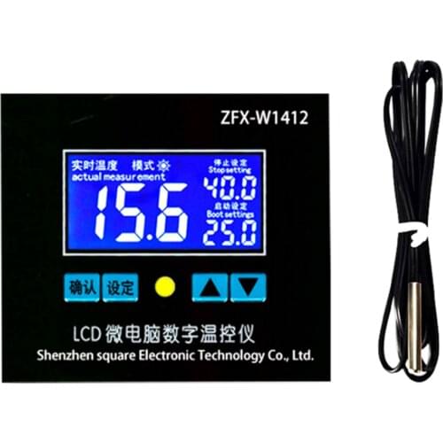 ZFX-W1412 Electronic Microcomputer Digital Temperature Controller Intelligent High Accuracy Temp Control Thermostat 12V/ 220V