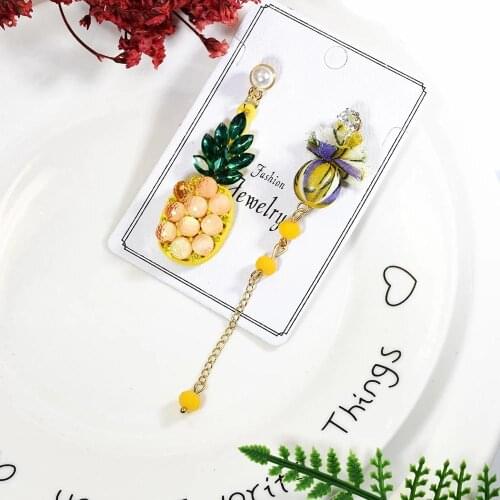 Pineapple Earrings Acrylic Crystal Long Big Dangle Earrings News Spring Summer Girls Women Flower Earring Beach Jewelry