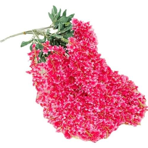 113cm Plants Bracketplant Flower Wall Hanging For Home Decorative Flower Rattan Lilac Vines 6pcs