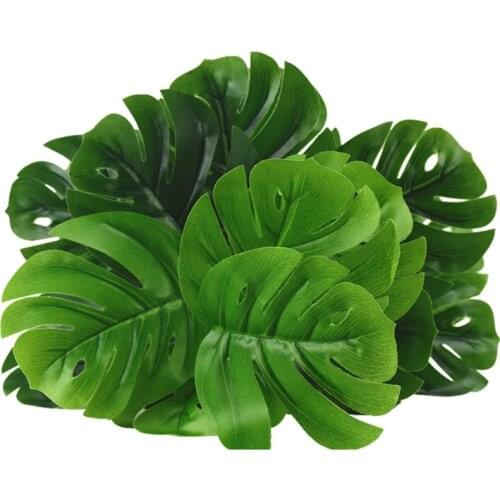 12/18Heads Artificial Green Monstera Leaves Home Garden Living Room Bedroom Decoration Fake Plants indoor