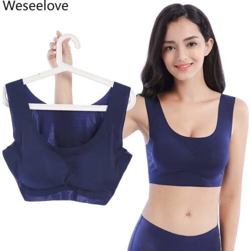 2020 New Peace of Mind Sleep Underwear Womens Plus Size Bras No Steel Ring Fat XL One-Piece Sports Vest Pink Bra Push Up E92