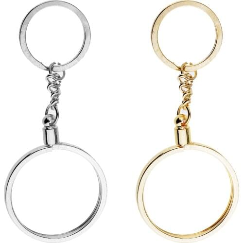 2x Metal Coin Holder Key Chain Keyring Women Men Car Bags Pendant 40mm