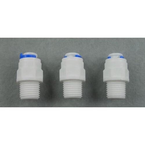 3PCS 1/4 inch OD Tube * 1/4 inch BSP Male Quick Connect RO Water Straight Male BSP And Pipe Without trouble Of Nut