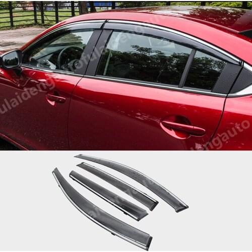 4pcs For Mazda 6 Atenza 2014-2018 Window Visor Vent Shade Rain Guard Door Visor Car Styling Accessories