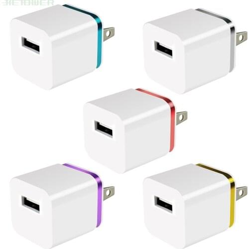 50pcs/lot Wall Power Adapter 5V 1A Single USB Port Charging Phone Charger US Plug Travel for iPad iPhone Samsung Sony Huawei