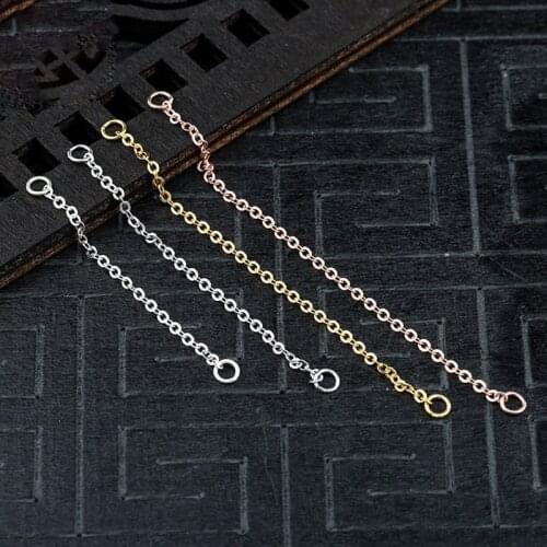 925 Sterling Silver Extension Chains 2 3 4 5 6 7 9 10cm Length Silver Connector Link Chain DIY Earring Jewelry Making Findings