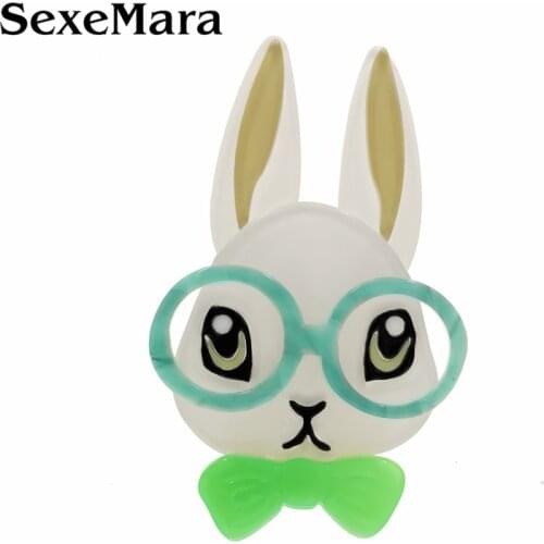 SexeMara Acrylic Lovely Cartoon Cute Rabbit Brooch And Pins Resin Badge Cloth Backpack Brooches Pins For Kids Girls Gift