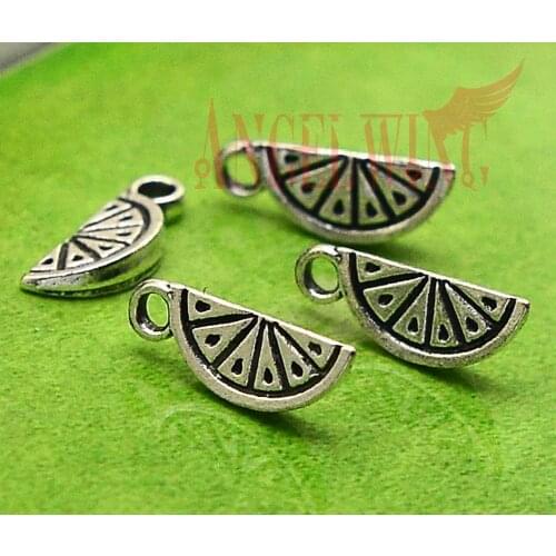 40pcs/lot--16x6mm Orange Pendants Antique Silver Plated Lemon Charms,DIY Earring Supplies Jewelry Making Finding Accessories