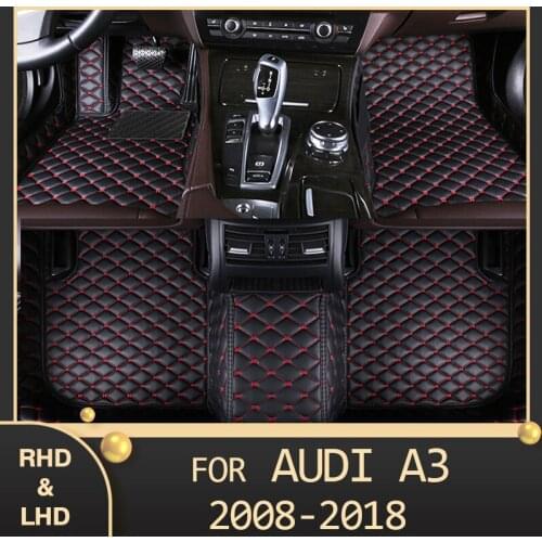MIDOON Car floor mats for AUDI A3 Soft top hood 2008 2009 2010 2012 2013 2014 2015 2016 2017 2018 Custom foot Pads automobile
