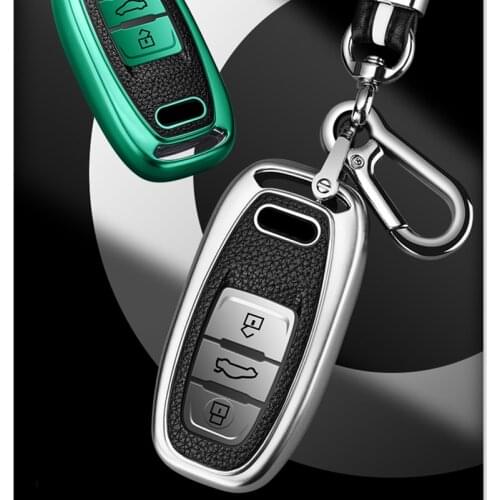 Soft TPU Leather Car Key Case Cover Bag For Audi Q5 A4 A5 A6 A7 A8 S5 S6 S7 S8 Smart Remote Fobs Cover Bag Keychain