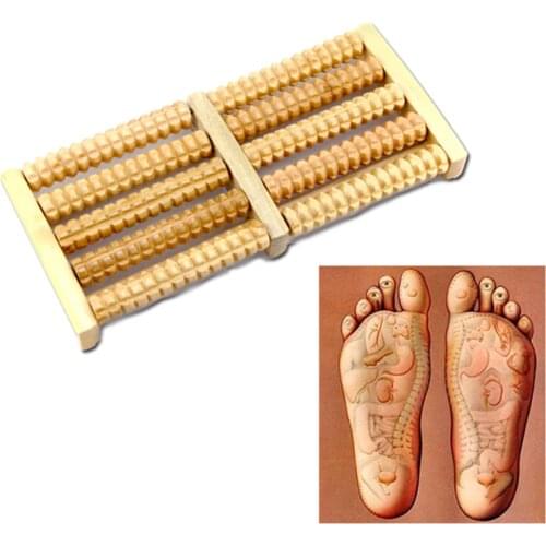 Wooden Roller Pain Relief Foot Massager Roller Reflexology for Stress Fitness Health Care Feet Massager