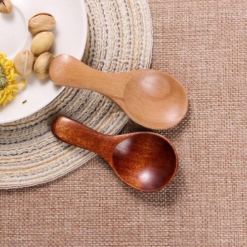 Home Living Salt Wood Spoons Sugar Spoon Small Mini Condiment Scoop Kitchen Gadgets Cooking Tools Condiment Scoop Flatware