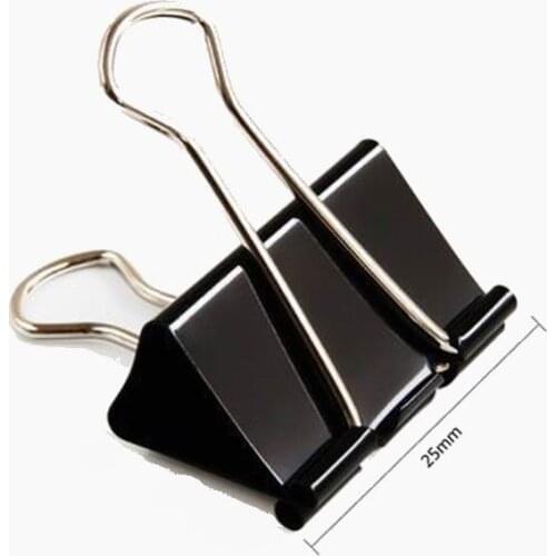 1000pcs 25mm Office Binding mental clips note paper black binder stationary student Files Documents clips