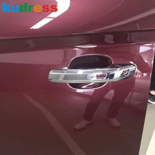 For Audi Q5 2018 2019 2020 Carbon Fiber Side Door Handle Cover Trim Decoration Frame Covers Car Styling Accessories 4pcs LHD