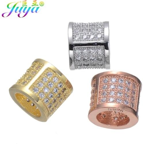 Wholesale DIY Beads Jewelry Making Accessories Micro Pave Zircon 9mm Copper Beads Beading Jewelry Material Metal Beads Supplies