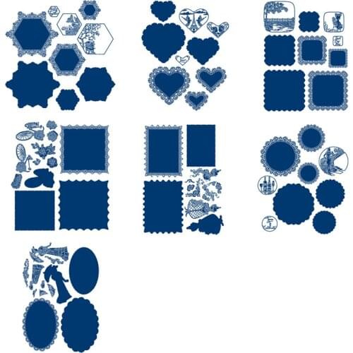 Heart Oval Hexagon Square Frame Metal Cutting Dies for Scrapbooking DIY Album Embossing Card Making Decor Crafts New 2019