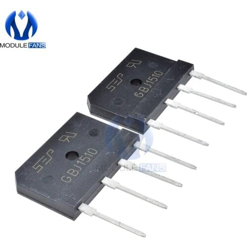 10PCS IC Chip Through Hole GBJ1510 15A 1000V Diode Bridge Rectifier Single Phase Bridge Rectifier Diy Electronic