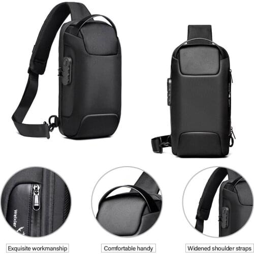 New Multifunction Crossbody Bag for Men Anti-theft Shoulder Messenger Bags Male Waterproof Short Trip Chest Bag Shoulder