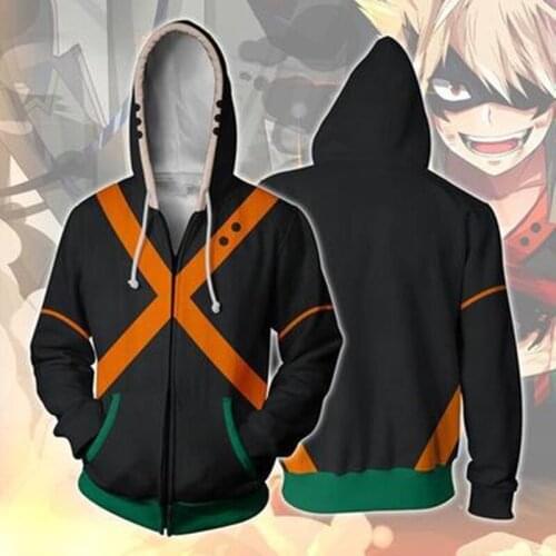 My Hero Academia Bakugo Katsuki Cosplay Costume Hoodies Anime sweatshirts 3D New Men Women College Clothing