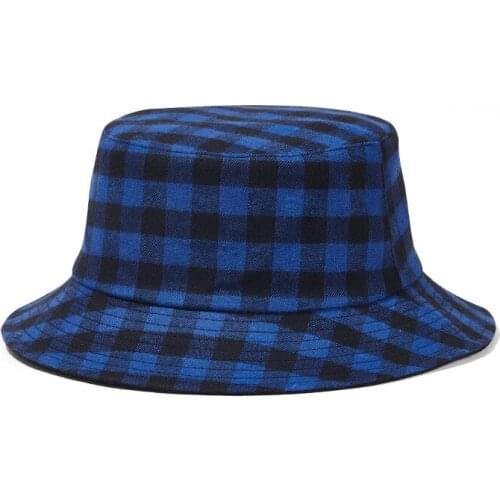 Bucket Hat Men Reversible Women Summer Sun Beach UV Protection Plaid Breathable Hiphop Cap Outdoor Holiday Accessory
