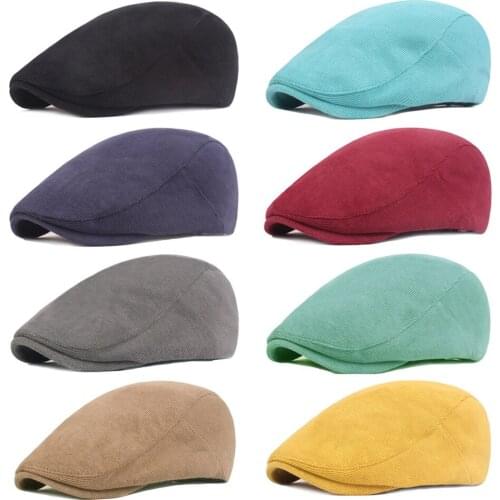Men High Quality Soft Cotton Golf Driving Beret Cabbie Hat Newsboy Flat Ivy Cap