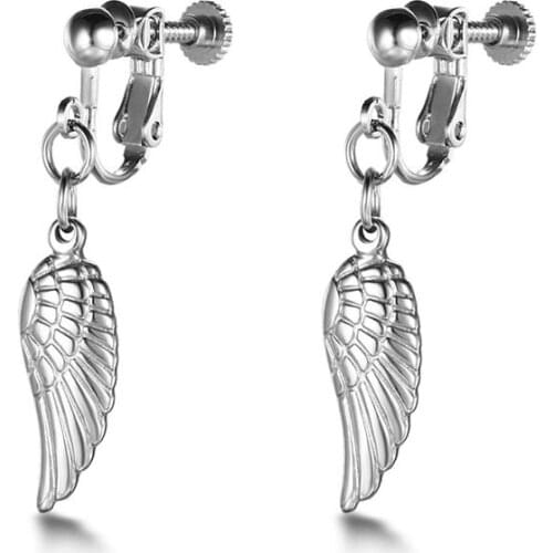 New Feather Design Trend Simple Earring Fake Without Piercing Cuff Earring Curve Clip Earrings for Women Girl No Pierced Earring